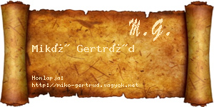 Mikó Gertrúd névjegykártya